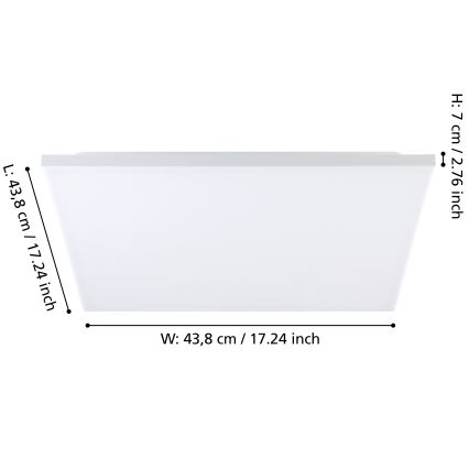 Eglo - LED RGBW Dimbar taklampa LED/20,5W/230V 3000-6500K + fjärrkontroll