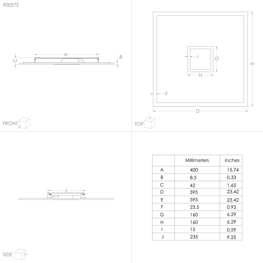 Eglo - LED RGBW dimbar takarmatur LED/36W/230V 3000-6000K 59,5x59,5 cm + fjärrkontroll