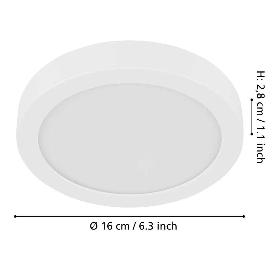 Eglo - LED dimbar taklampa LED/11W/230V vit Ø 16 cm