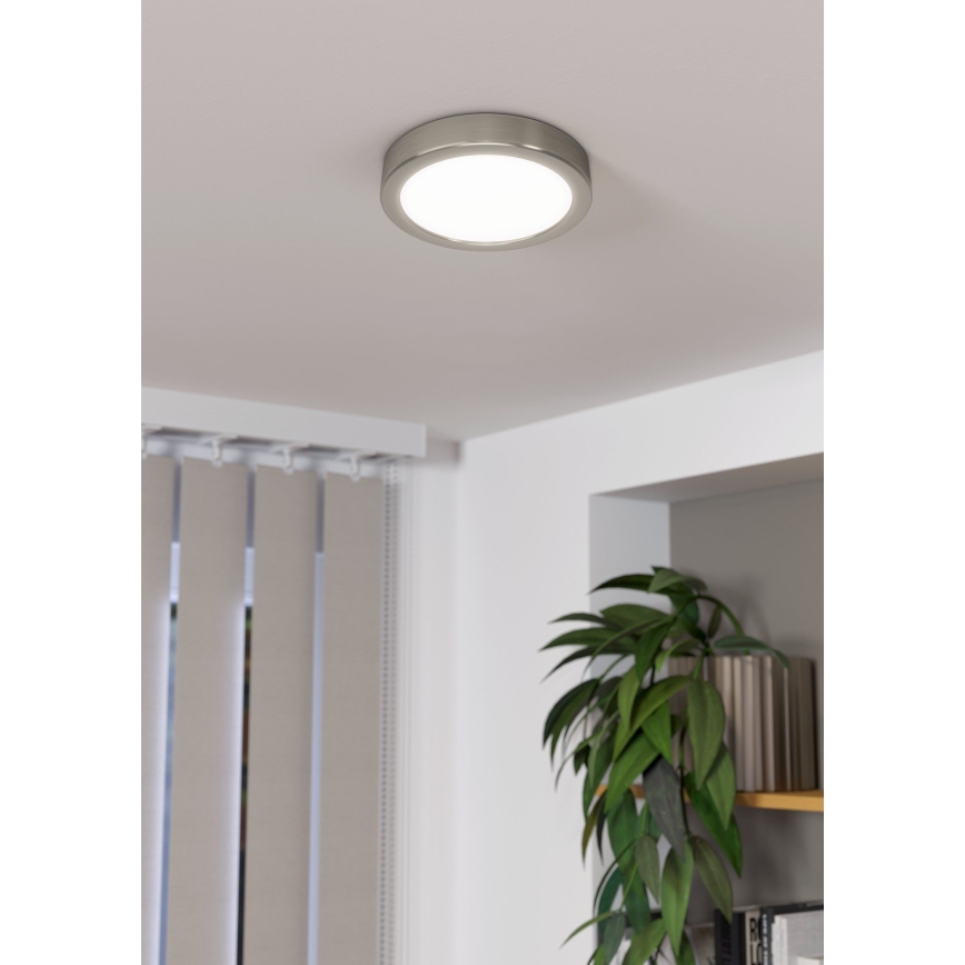 Eglo - Dimbart LED-taklampa LED/11W/230V mattkrom Ø 16 cm