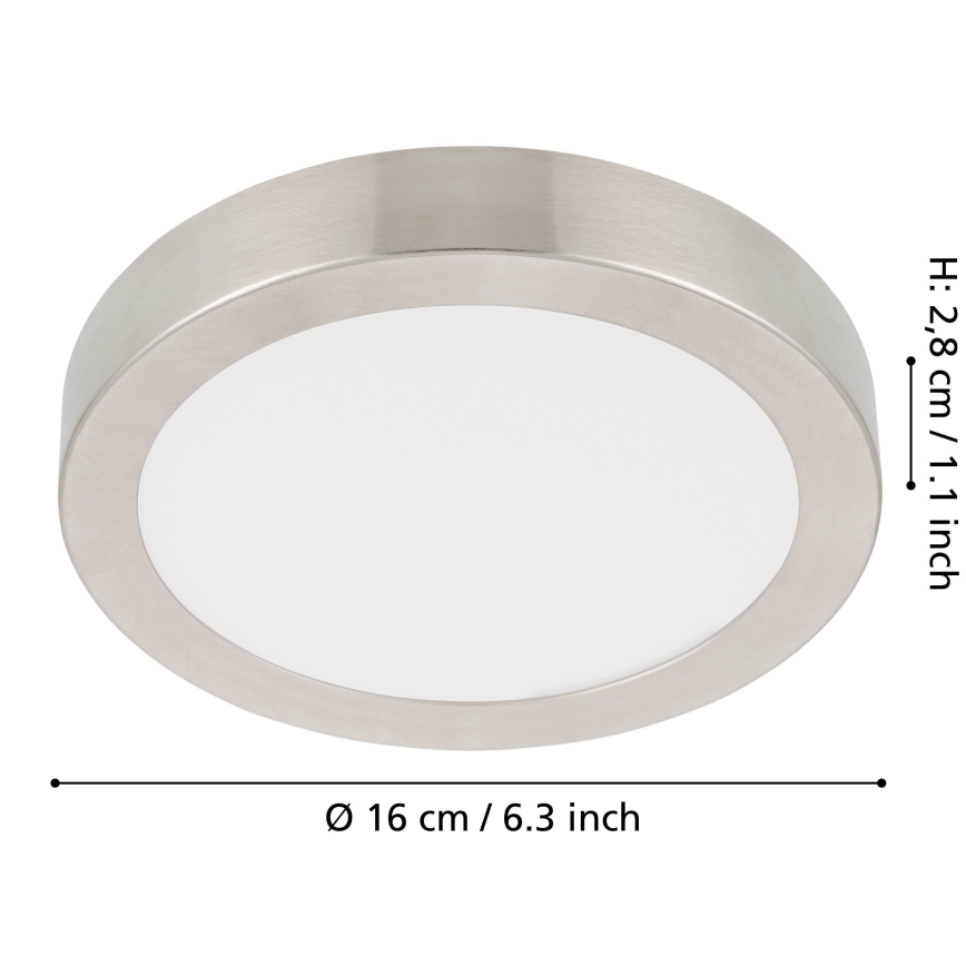 Eglo - Dimbart LED-taklampa LED/11W/230V mattkrom Ø 16 cm