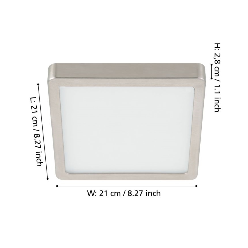 Eglo - Dimmbar LED-takarmatur LED/17W/230V matt krom 21x21 cm