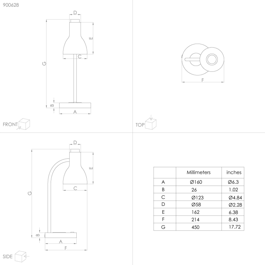 Eglo - LED dimbar lampa med trådlös laddning LED/5,5W/230V