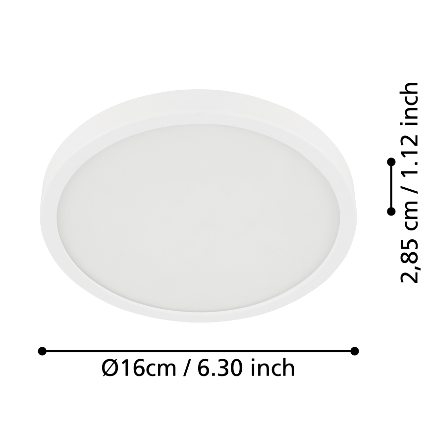 Eglo - LED taklampa för badrum LED/11W/230V IP44 vit Ø 16 cm