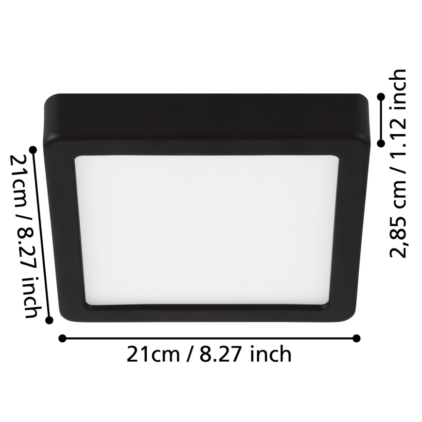 Eglo - LED takarmatur för badrum LED/17W/230V IP44 blank krom 21x21 cm