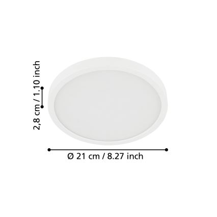 Eglo - LED-taklampa för badrum LED/17W/230V vit IP44 Ø 21 cm