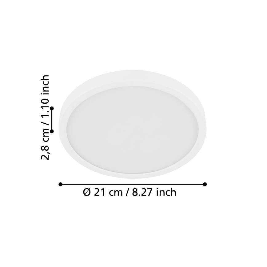 Eglo - LED-taklampa för badrum LED/17W/230V vit IP44 Ø 21 cm