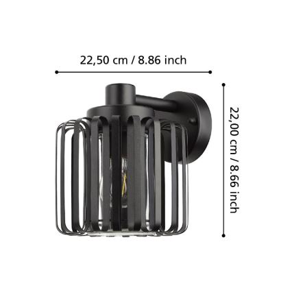 Eglo - Vägglampa för utomhusbruk 1xE27/40W/230V IP65