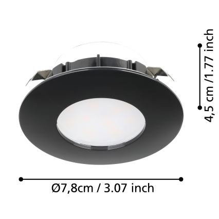 Eglo - SET OM 3 LED Infällda badrumslampor PINEDA LED/4,9W/230V IP44