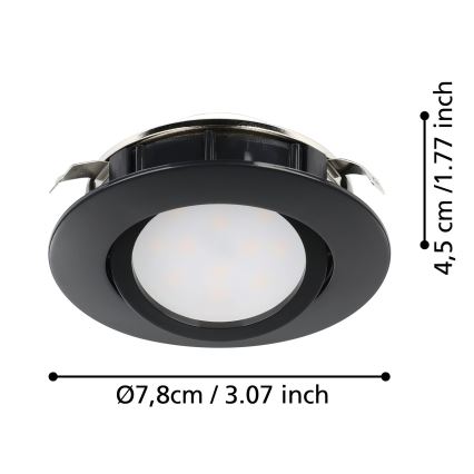 Eglo - SET OM 3 dimbara LED-inbyggnadslampor PINEDA LED/5,5W/230V