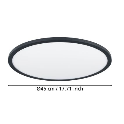 Eglo - LED Dimbar taklampa LED/33,5W/230V diameter 45 cm svart