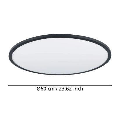 Eglo - LED Dimbar taklampa LED/41W/230V diameter 60 cm svart
