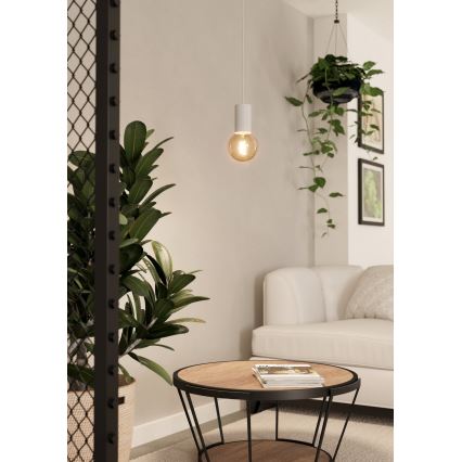 Eglo - Ljuskrona med textilsladd 1xE27/40W/230V vit