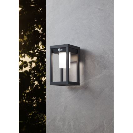 Eglo - LED solcellsvägglampa med sensor LED/3,7W/3,7V 2000 mAh IP44