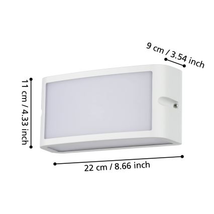 Eglo - LED vägglampa för utomhusbruk LED/10,5W/230V vit IP54
