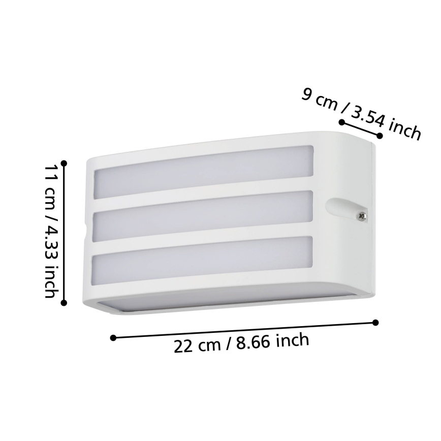 Eglo - Vägglampa för utomhusbruk 1xE27/40W/230V vit IP54