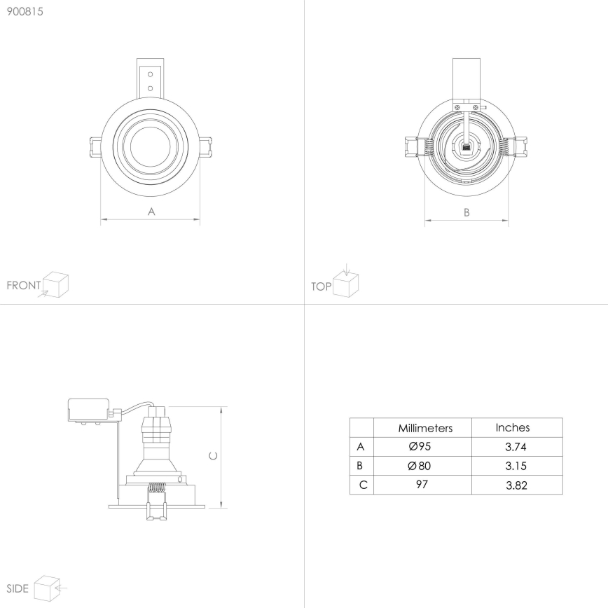 Eglo - Infälld taklampa 1xGU10/35W/230V antracit