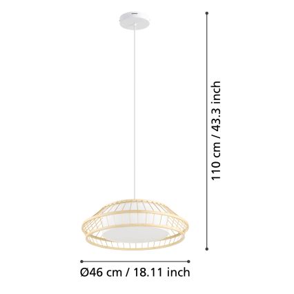 Eglo - LED RGBW Ljusreglerad ljuskrona på textilsladd LED/22W/230V 2700-6500K