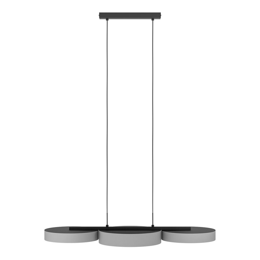 Eglo - LED RGBW Ljusreglerad ljuskrona på textilsladd 3xLED/7,5W/230V 2700-6500K grå