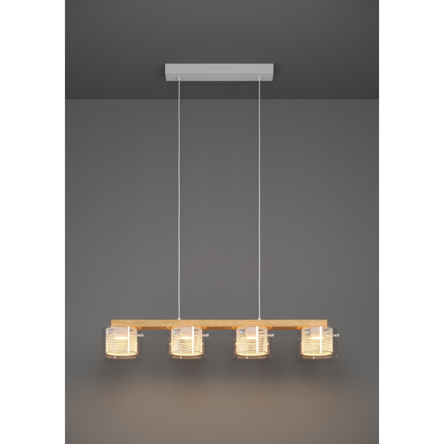 Eglo - LED RGBW Ljusreglerad ljuskrona på textilsladd 4xLED/3,7W/230V 2700-6500K