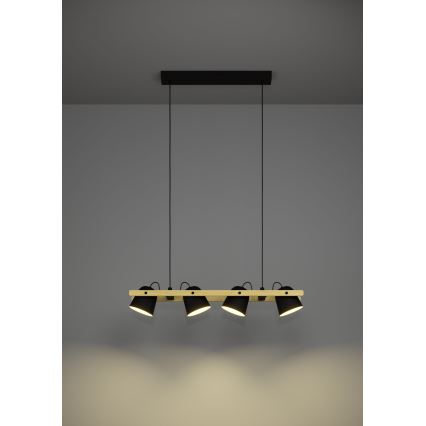 Eglo - LED RGBW Ljusreglerad ljuskrona på textilsladd 4xLED/3,7W/230V 2700-6500K