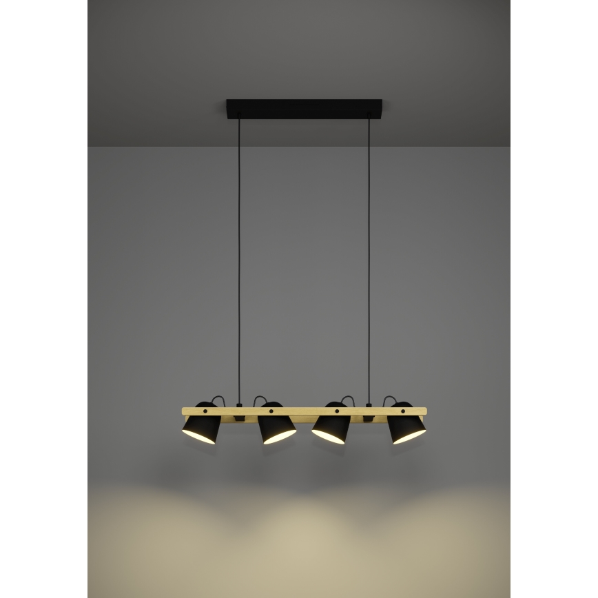 Eglo - LED RGBW Ljusreglerad ljuskrona på textilsladd 4xLED/3,7W/230V 2700-6500K