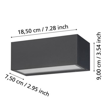 Eglo - LED vägglampa för utomhusbruk 2xLED/5W/230V IP65