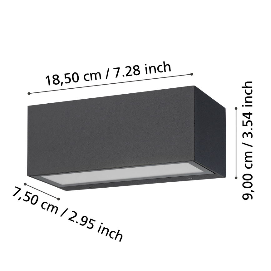 Eglo - LED vägglampa för utomhusbruk 2xLED/5W/230V IP65