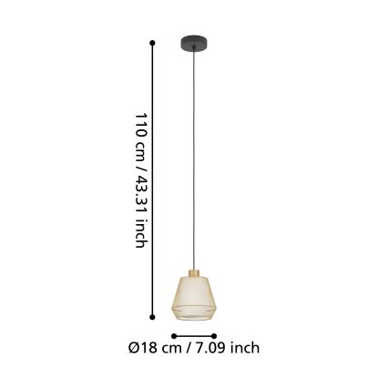 Eglo - Ljuskrona med textilsladd 1xE27/40W/230V