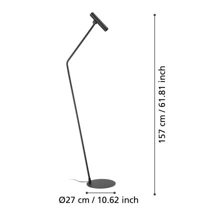 Eglo - LED golvlampa LED/5W/230V 3000K svart