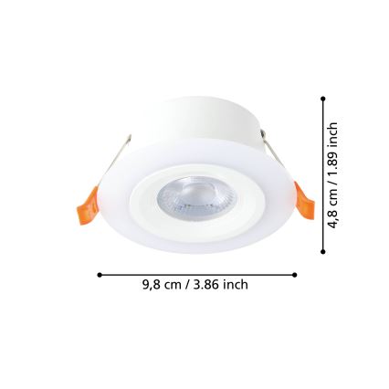 Eglo - KIT 3x LED infälld belysning 3xLED/4,8W/230V vit