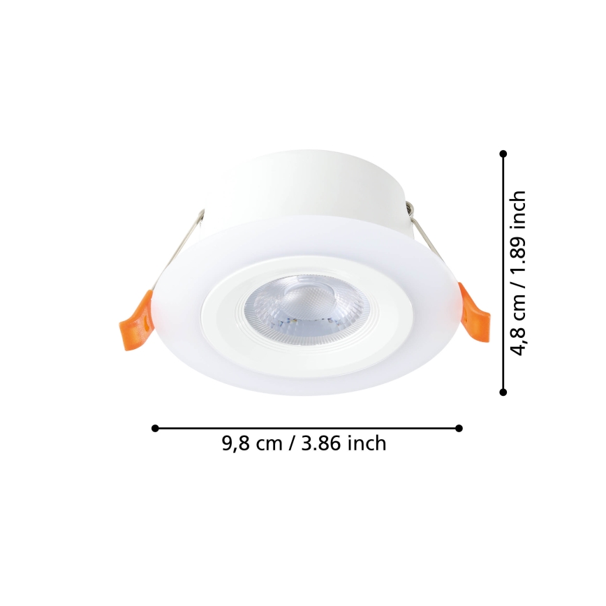Eglo - Set med 3x infälld LED-downlight LED/4,8W/230V vit