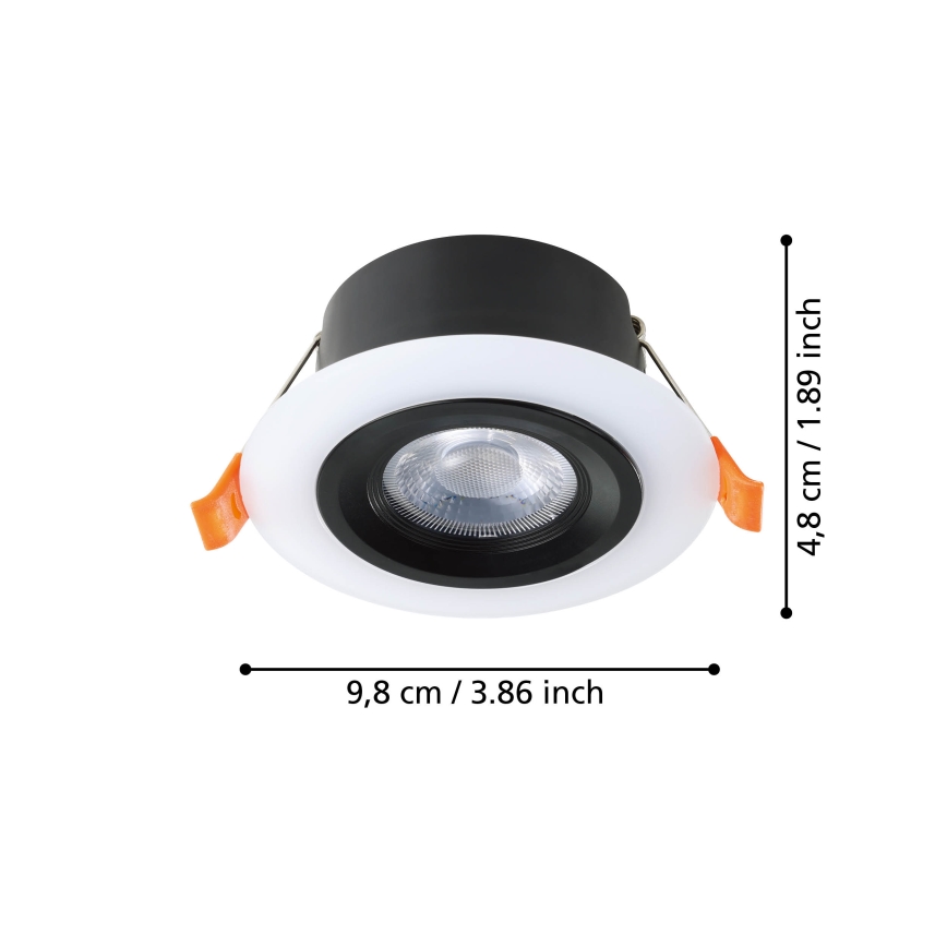 Eglo - Set om 3 infällda LED-armaturer LED/4,8W/230V svart