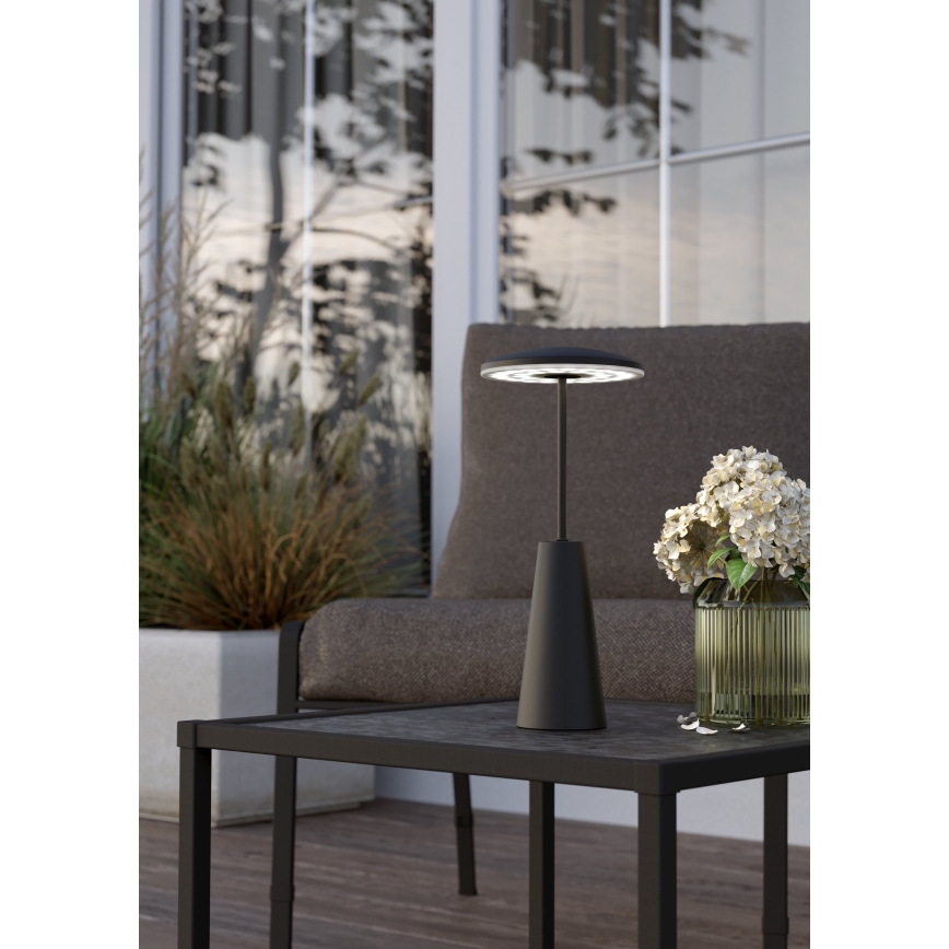 Eglo - LED Ljusreglerad beröring utomhus lampa LED/2,8W/5V 2400K/3000K/4000K 5200 mAh IP54 svart