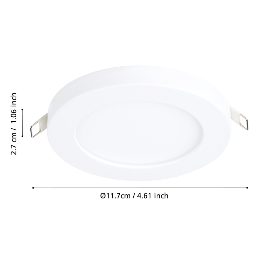 Eglo - Infälld LED-taklampa 5,5W/230V 3000K vit Ø 11,7 cm