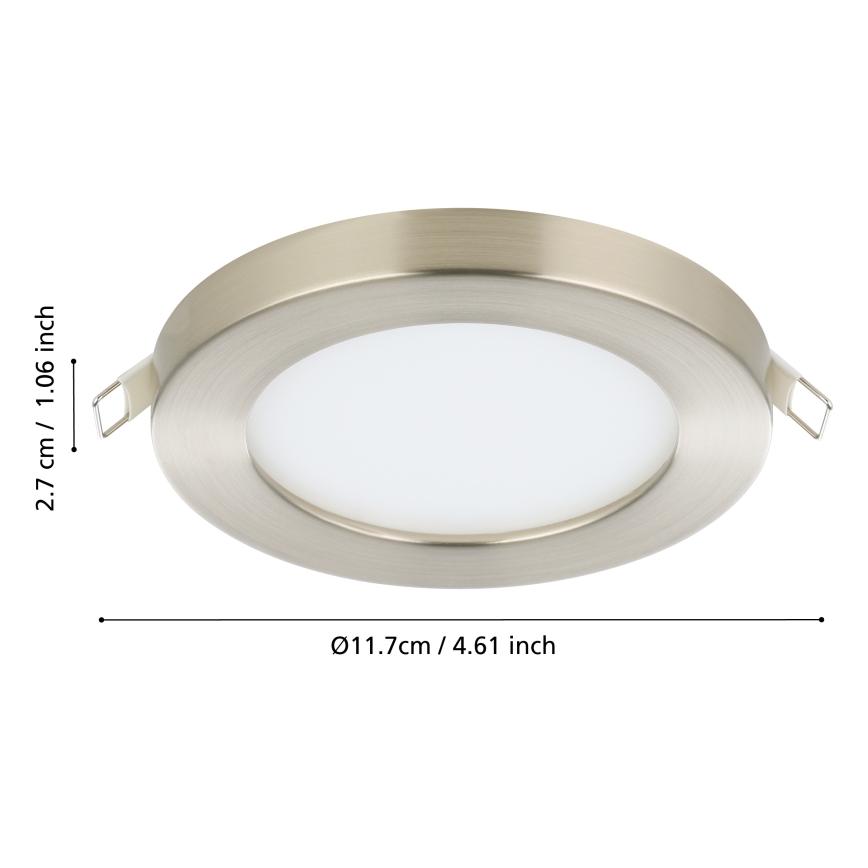 Eglo - LED-infälld armatur LED/5,5W/230V 3000K matt krom Ø 11,7 cm