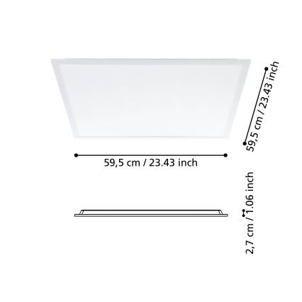 Eglo - LED ytmonterad panel LED/34,5W/230V 60x60 cm