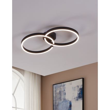 Eglo 900955 - LED RGBW Dimbar taklampa LED/19,5W/230V 2700-6500K svart + fjärrkontroll