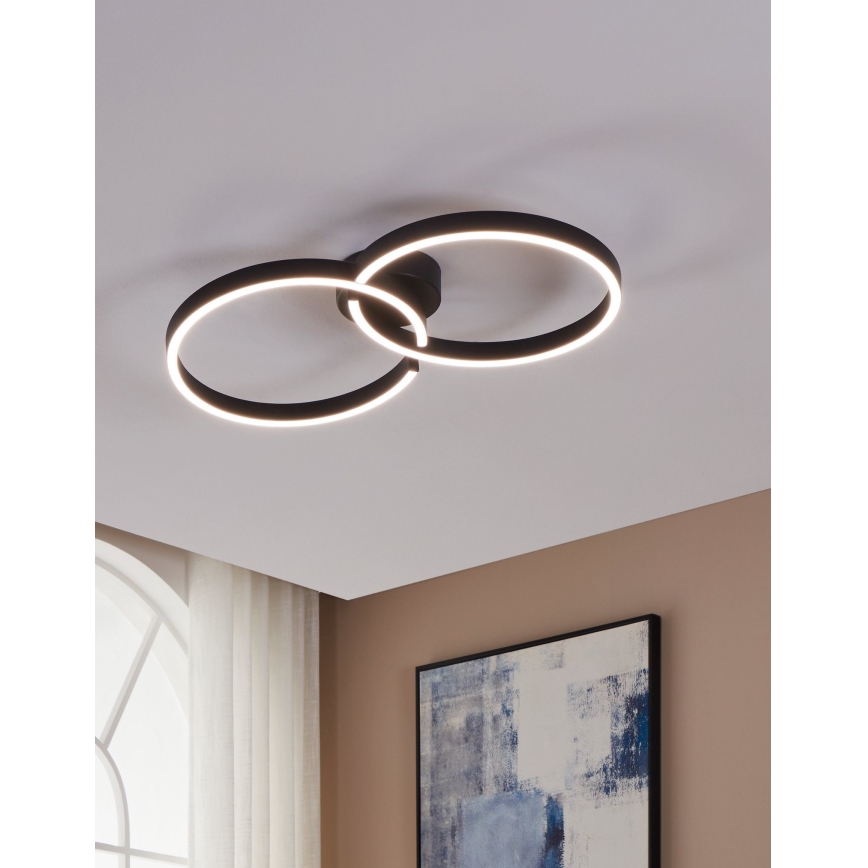 Eglo 900955 - LED RGBW Dimbar taklampa LED/19,5W/230V 2700-6500K svart + fjärrkontroll