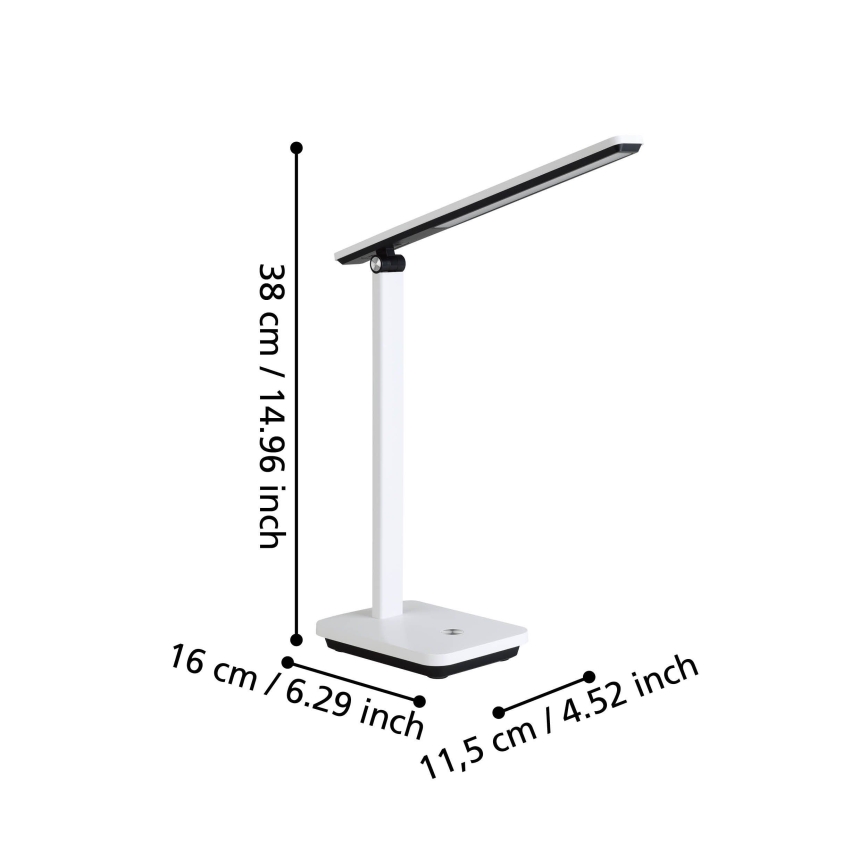 Eglo - LED Ljusreglerad uppladdningsbar bordslampa LED/3,6W/5V 1800mAh vit