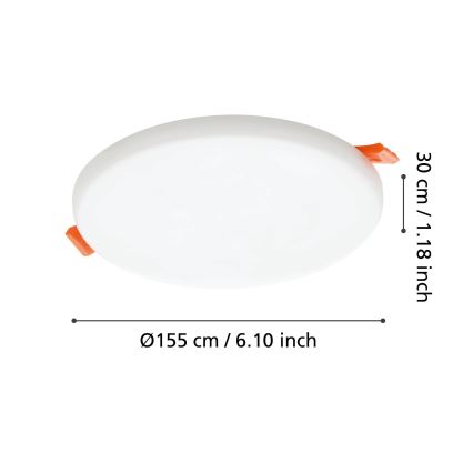 Eglo - Infälld LED badrumsbelysning LED/11,5W/230V diameter 15,5 cm IP65