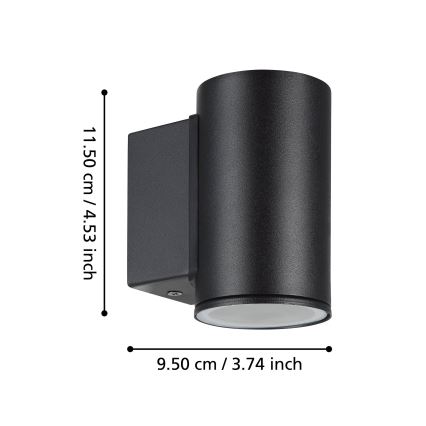Eglo - LED vägglampa för utomhusbruk 1xGU10/2,8W/230V IP44