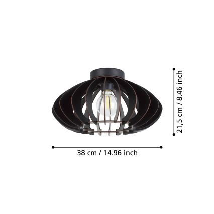 Eglo - Taklampa 1xE27/40W/230V diameter 38 cm svart