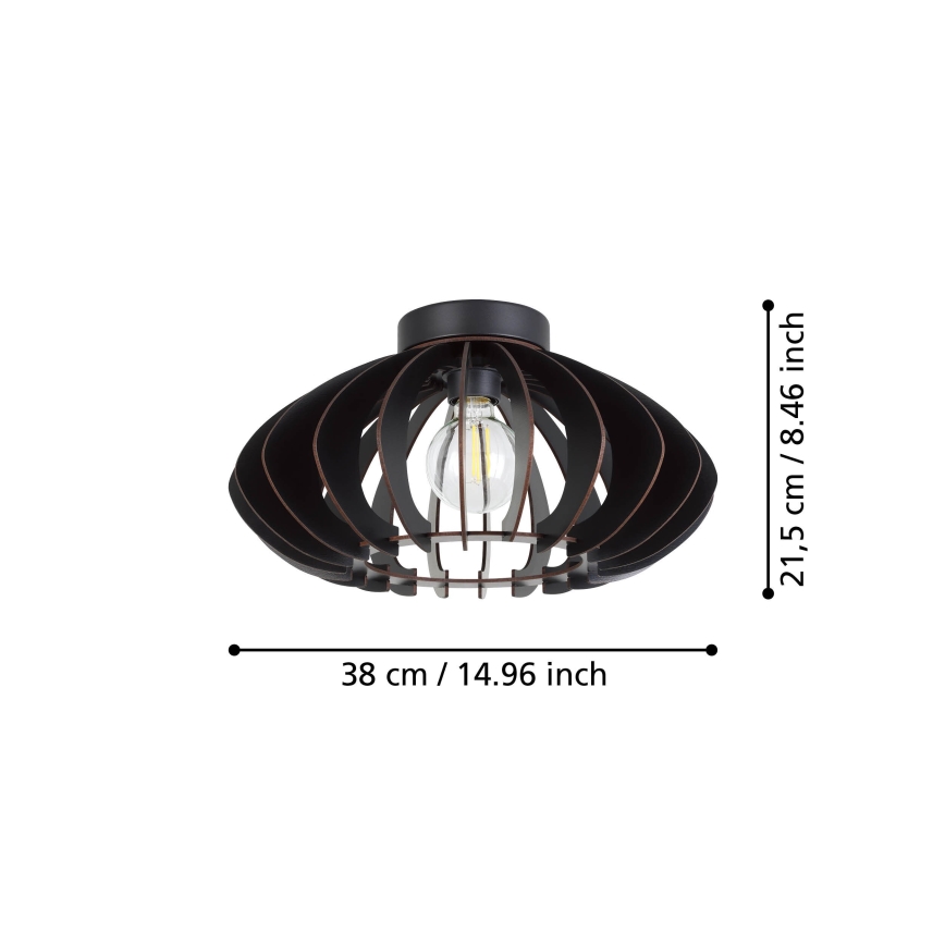 Eglo - Taklampa 1xE27/40W/230V diameter 38 cm svart
