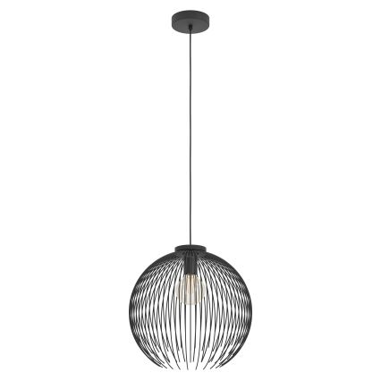 Eglo - Ljuskrona med textilsladd 1xE27/40W/230V svart