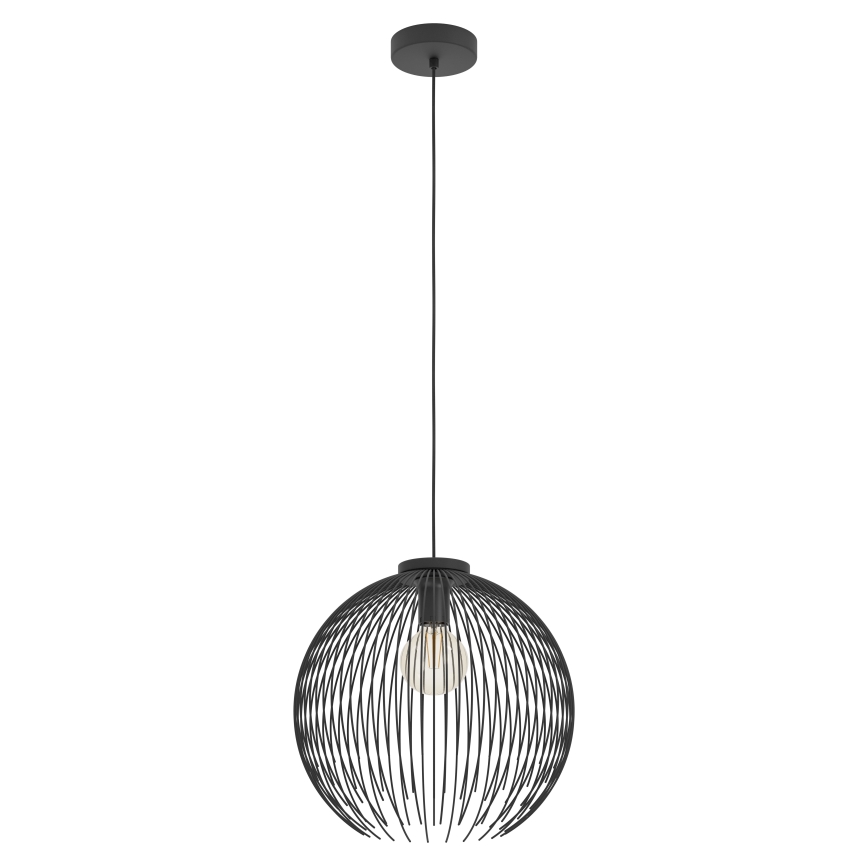 Eglo - Ljuskrona med textilsladd 1xE27/40W/230V svart