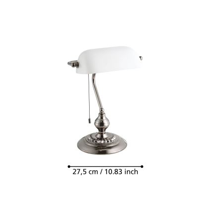 Eglo - Bordslampa 1xE27/60W/230V vit/skinande krom