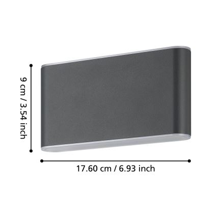 Eglo - LED vägglampa för utomhusbruk 2xLED/5,8W/230V IP65