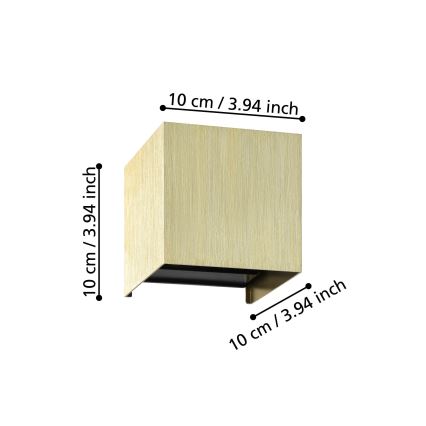 Eglo - LED väggbelysning 2xLED/1,5W/230V 3000K guld