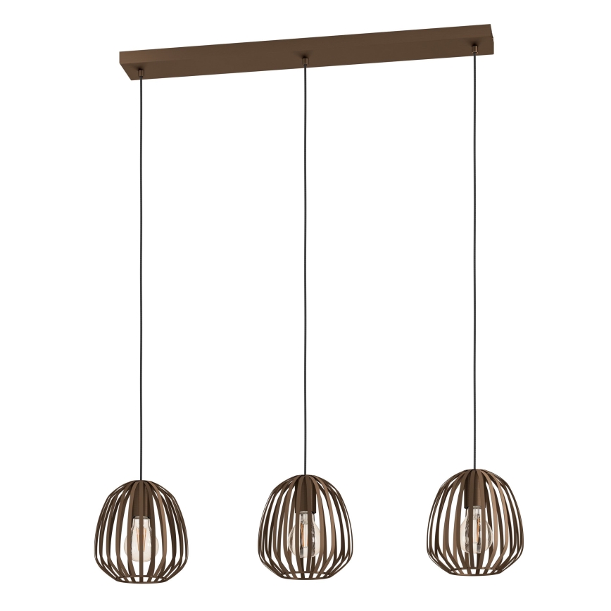 Eglo - Takpendel med kabel 3xE27/40W/230V bronsfärgad